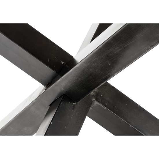 Кръгла трапезна маса ф130см с плот от мангово дърво и крака от метал Айс  83870S4I