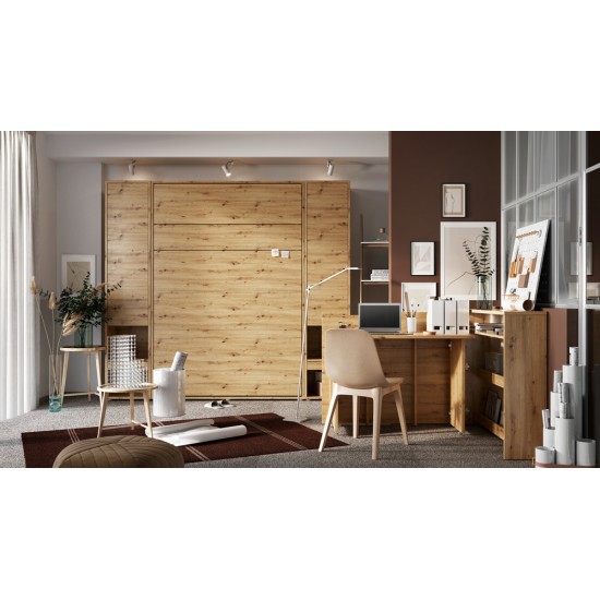 Падащо легло Мърфи BED CONCEPT BC-02 вертикално 120/200 дъб артисан