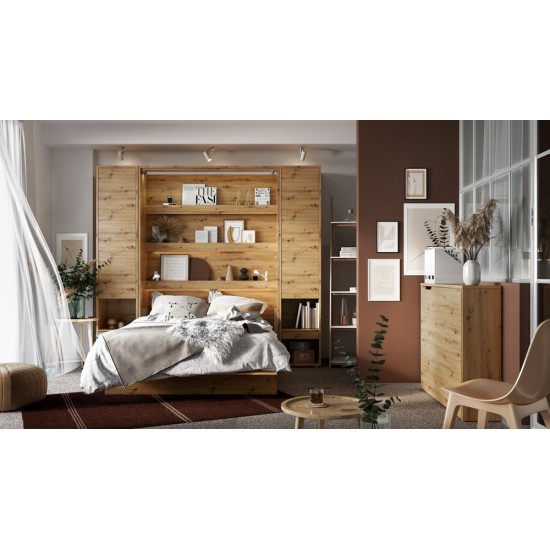 Падащо легло Мърфи BED CONCEPT BC-02 вертикално 120/200 дъб артисан
