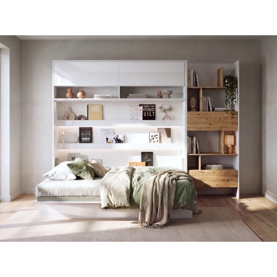 Падащо легло  Мърфи BED CONCEPT BC-04p хоризонтално 140/200 бяло гланц