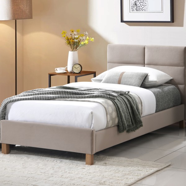 Тапицирано легло Сиера/ Sierra Velvet 90/200 бежово 