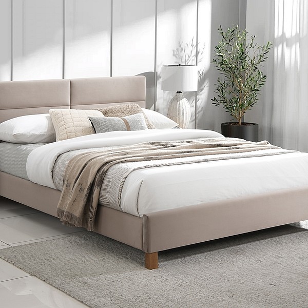 Тапицирано легло Сиера/ Sierra Velvet 140/200 бежово 