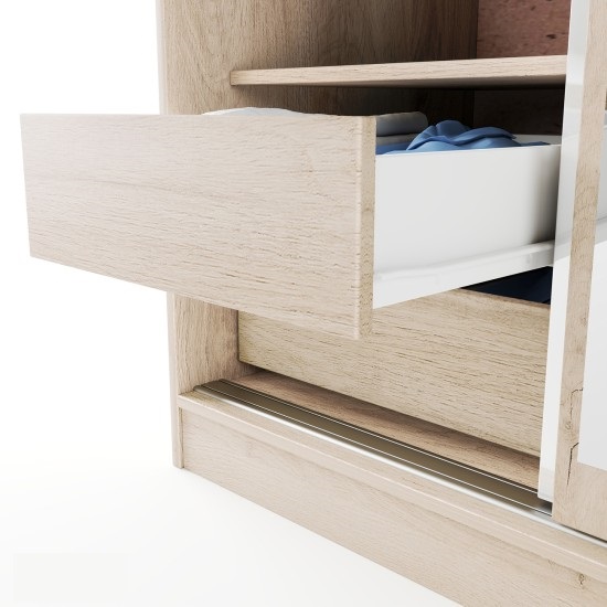 Спален комплект Сити 7074 сонома арвен/ бял гланц