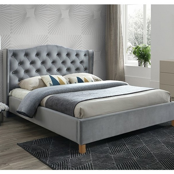 Тапицирано легло Аспен/ Aspen Velvet 180/200 сиво