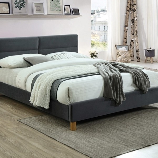 Тапицирано легло Сиера/ Sierra Velvet 160/200 сиво