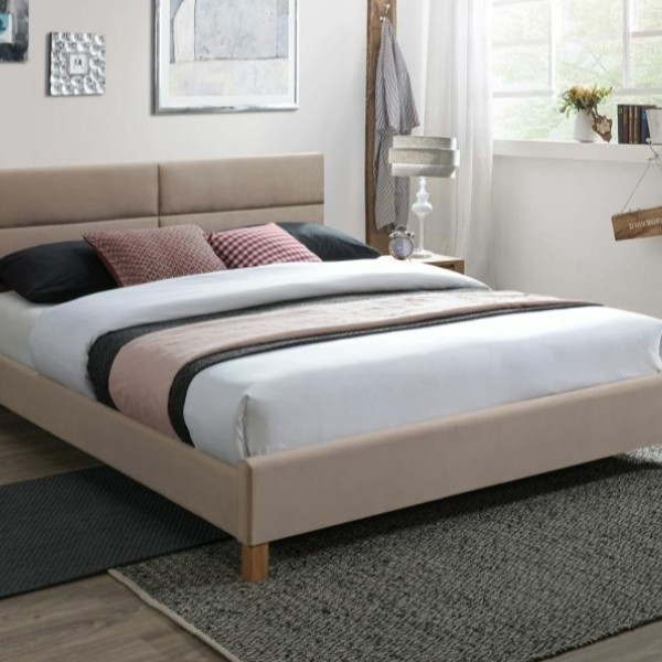 Тапицирано легло Сиера/ Sierra Velvet 160/200 бежово 
