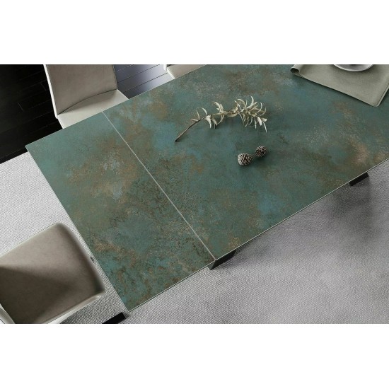 Разтегателна трапезна маса Салвадор/ Salvadore Ceramic Ossido Verde тюркоаз 160(240)x90