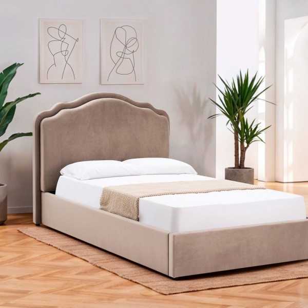 Тапицирано легло Флоренция/ Florencja Velvet 140/200 тъмнобежово
